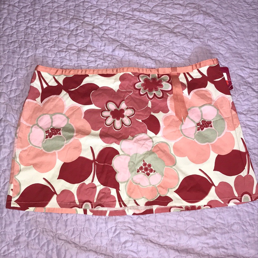 A floral mini skirt